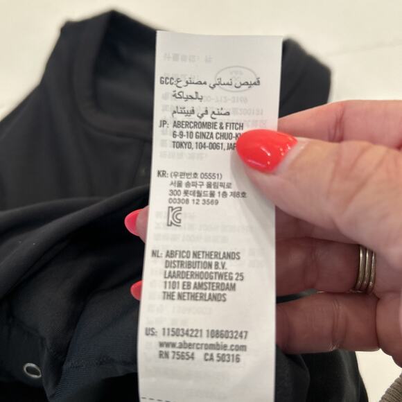 NWT YPB Abercrombie Sz X-small Black Top sculptLUX Plunge Henley Slim Tank Bra - Picture 5 of 11